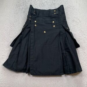 Men's Black Kilt with Gold Accents
